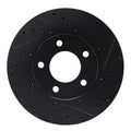 R1 87-90 Chrysler Town & Country Front Right Drilled & Slotted Black Brake Rotor