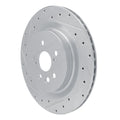 R1 20-25 Lexus RX350 Rear Left Drilled & Slotted Silver Brake Rotor