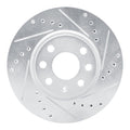 R1 Concepts Brake Rotor Drilled and Slotted Silver Fits Chevrolet Corsa