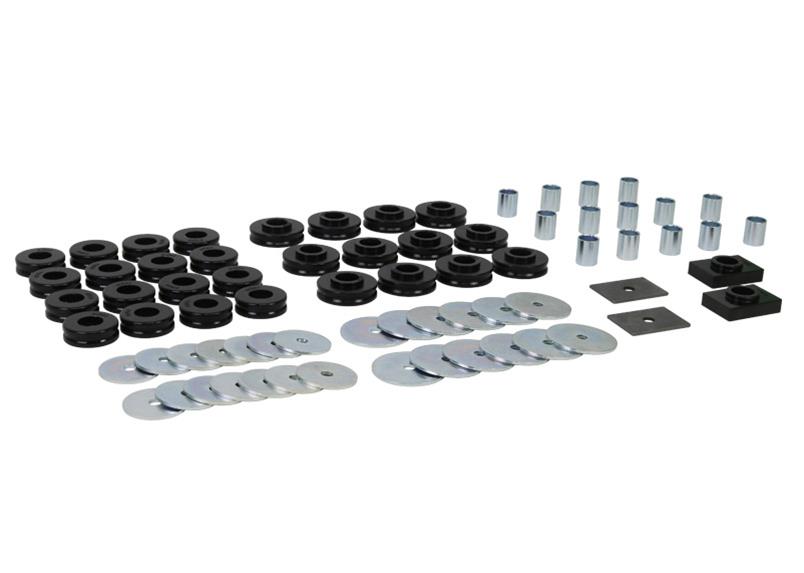 Body mount - bushings 30 Bushings 14 Tubes 2 Plates 26 Washers Grease Install Guide
