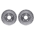 R1 08-16 Chrysler Town & Country (Van) Rear Drilled & Slotted Silver Brake Rotor Set