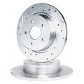 R1 08-16 Chrysler Town & Country (Van) Rear Drilled & Slotted Silver Brake Rotor Set