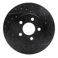 R1 84-95 Chrysler Town & Country Front Right Drilled & Slotted Black Brake Rotor