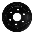 R1 1988-1991 Chevrolet K1500 Front Right Drilled & Slotted Black Brake Rotor