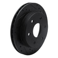 R1 1988-1991 Chevrolet K1500 Front Right Drilled & Slotted Black Brake Rotor