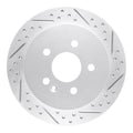 R1 96-98 Mercedes-Benz Sl500 Rear Right Drilled & Slotted Geo-Carbon Rotor