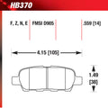 Hawk 03-07 350z / G35 / G35X w/o Brembo Blue 9012 Rear Race Pads
