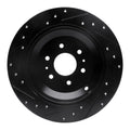 R1 09-10 Kia BORREGO Rear Right Drilled & Slotted Black Brake Rotor