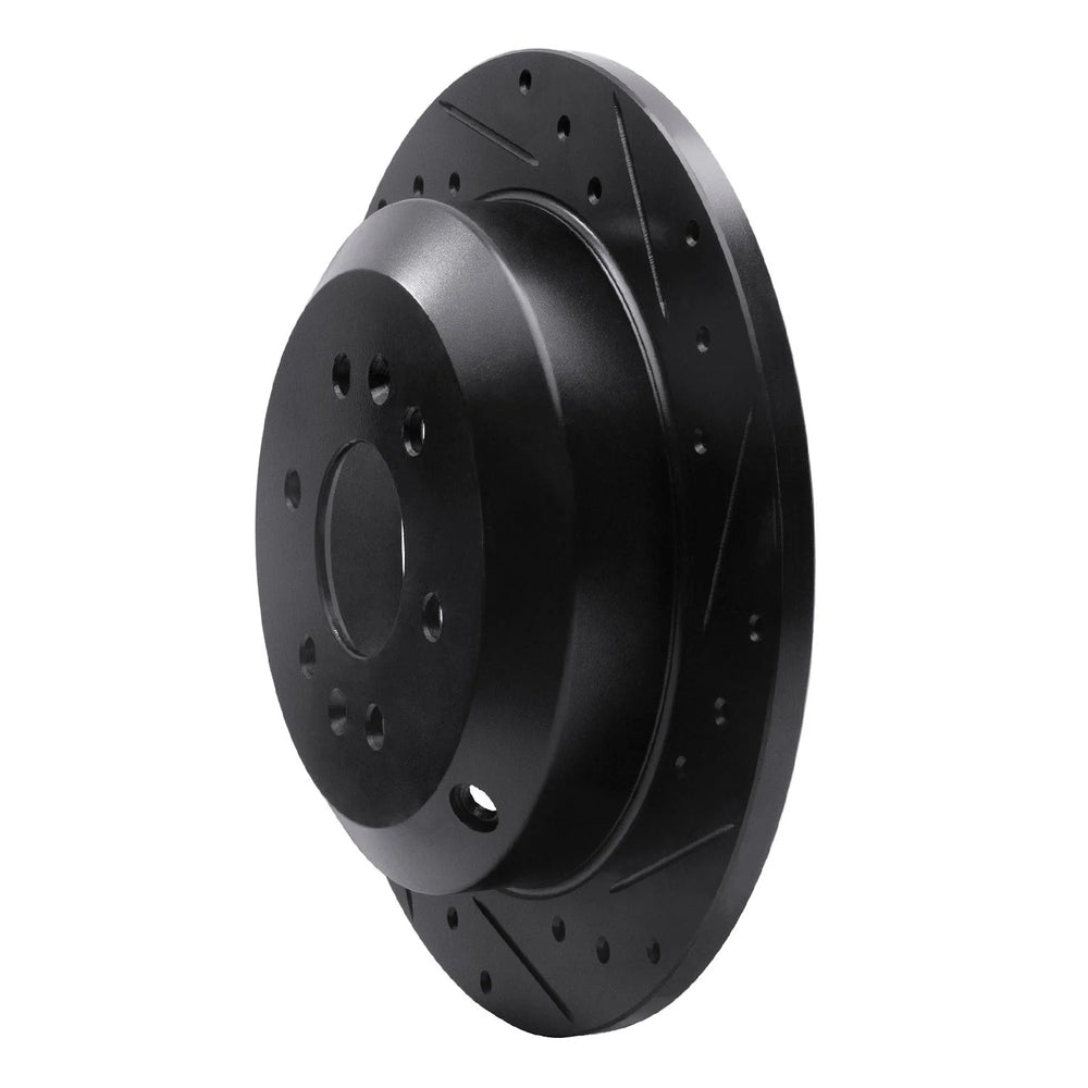 R1 09-10 Kia BORREGO Rear Right Drilled & Slotted Black Brake Rotor