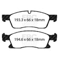 EBC 11+ Dodge Durango 3.6 Greenstuff Front Brake Pads