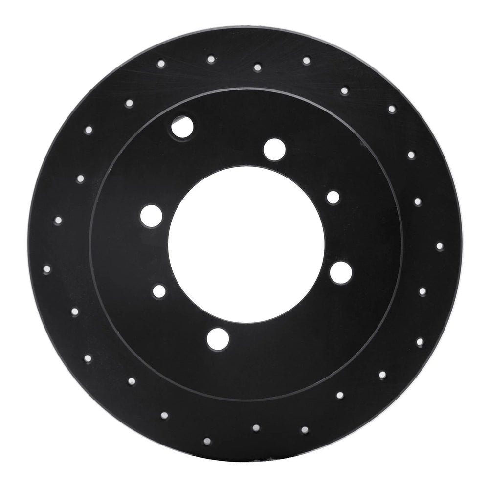 R1 92-04 Dodge Colt Rear Right Drilled Black Brake Rotor