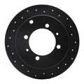 R1 92-04 Dodge Colt Rear Right Drilled Black Brake Rotor