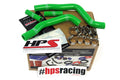 HPS Performance Green Reinforced Silicone Radiator Hose Kit for Kawasaki 03-08 KX125 2 Stroke