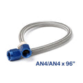 Stainless Steel Braided Hose -4An 8 Foot Blue Stainless Steel Braided Hoses NOS
