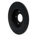 R1 04-13 Mazda 3 Rear Right Drilled & Slotted Black Brake Rotor