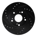 R1 02-15 Acura RSX Front Right Drilled & Slotted Black Brake Rotor