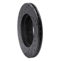 R1 02-15 Acura RSX Front Right Drilled & Slotted Black Brake Rotor