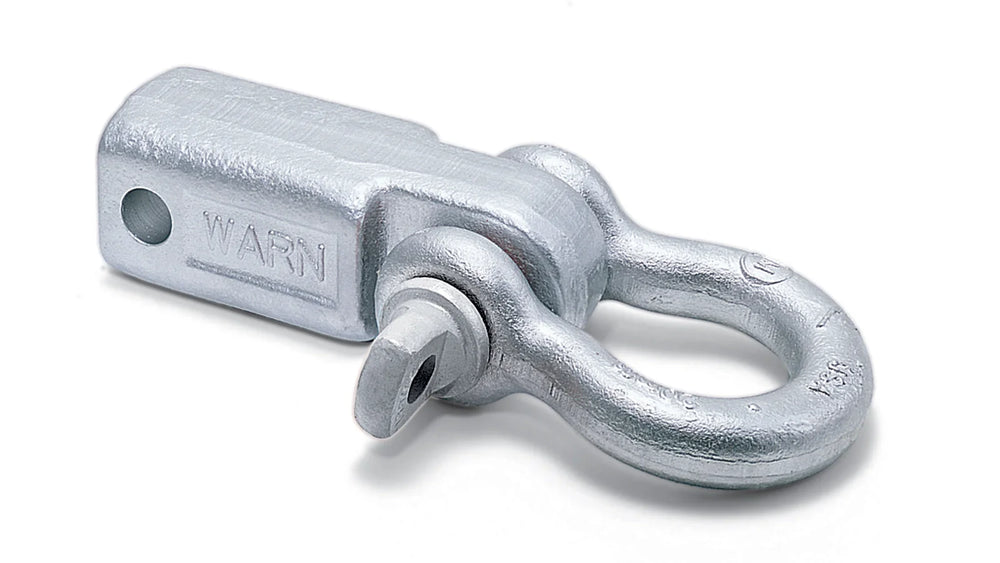 Shackle: universal; Receiver Shackle; combines a heavy-duty receiver bracket with a 3/4 in (20 mm) shackle; utilizes a standard class III receiver hitch as a recovery point for off-road use; fits all standard Class III hitches; hitch pin not included.