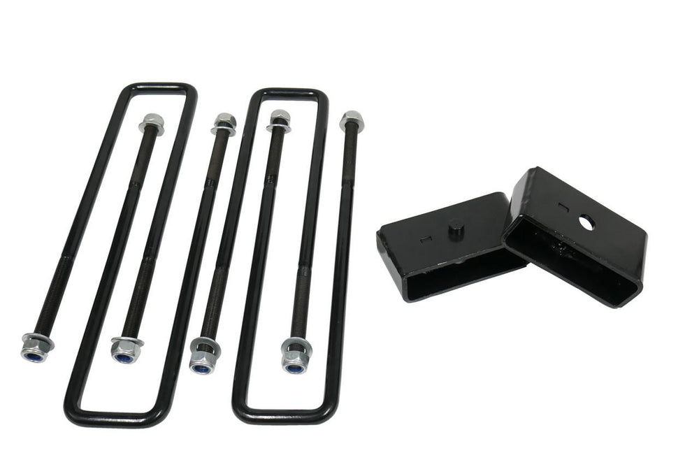 2 Inch Rear Lift Blocks w Extended U-Bolts 11-24 Silverado Sierra 2500 HD 3500 HD Freedom Off-Road