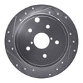 R1 15-21 Subaru WRX Rear Left Drilled & Slotted Silver Brake Rotor