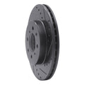 R1 90-17 Acura EL Front Right Drilled & Slotted Black Brake Rotor