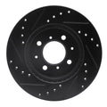 R1 90-17 Acura EL Front Right Drilled & Slotted Black Brake Rotor