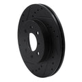 R1 90-17 Acura EL Front Left Drilled & Slotted Black Brake Rotor