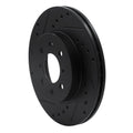 R1 90-17 Acura EL Front Left Drilled & Slotted Black Brake Rotor