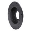 R1 03-08 Hyundai Tiburon Rear Left Drilled & Slotted Black Brake Rotor