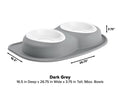 WeatherTech Pet Feeding System Double Low 96oz 3in. Poly Bowl - Dark Grey