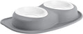 WeatherTech Pet Feeding System Double Low 96oz 3in. Poly Bowl - Dark Grey