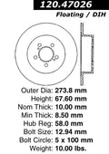 StopTech 06-08 Subaru Legacy Wagon/Sedan 2.5i Rear Performance Rotor