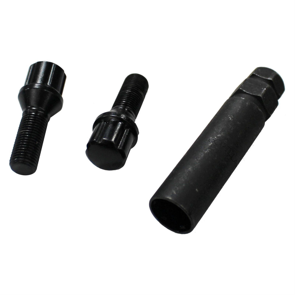 SMALL DIAMETER BOLT 5LUG KIT BLACK CHROME 12MM X 1.25 THREAD 22MM THREADED LENG