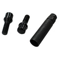 SMALL DIAMETER BOLT 5LUG KIT BLACK CHROME 12MM X 1.25 THREAD 22MM THREADED LENG
