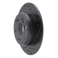 R1 99-11 Acura TL Rear Right Drilled & Slotted Black Brake Rotor