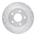 R1 04-12 Chevrolet Malibu Rear Left Drilled & Slotted Silver Brake Rotor