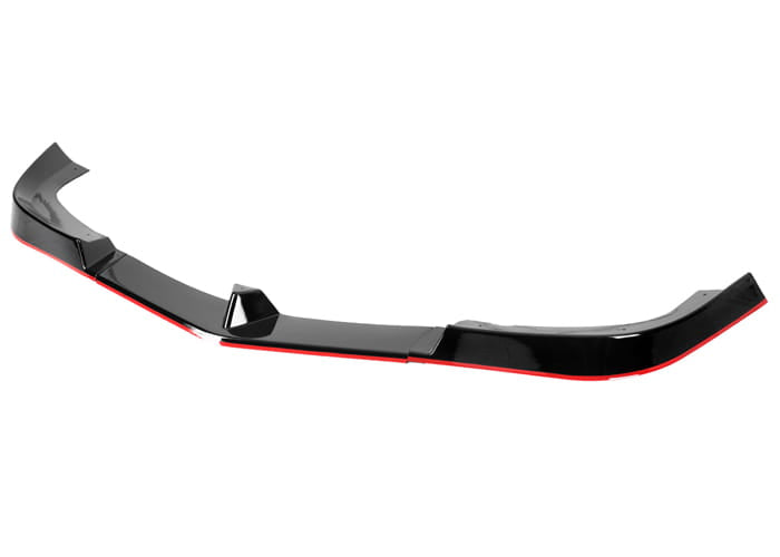 W204 FRONT BUMPER LIP GLOSSY BLACK WITH RED TRIM