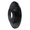 R1 12-18 Ford Focus Rear Right Drilled & Slotted Black Brake Rotor