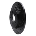 R1 12-18 Ford Focus Rear Right Drilled & Slotted Black Brake Rotor