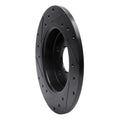 R1 12-18 Ford Focus Rear Right Drilled & Slotted Black Brake Rotor