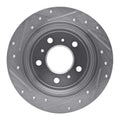 R1 06-10 Buick LaCrosse Rear Right Drilled & Slotted Silver Brake Rotor