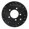 R1 07-17 Chrysler 200 Rear Left Drilled & Slotted Black Brake Rotor