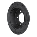 R1 07-17 Chrysler 200 Rear Left Drilled & Slotted Black Brake Rotor