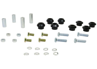 Control arm - upper inner bushing 8 Bushings 4 Tubes 8 Bolts 8 Washers 4 Nuts Install Guide Grease