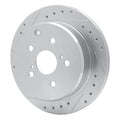 DFC 86-97 Toyota Previa Rear Left Drilled & Slotted Silver Brake Rotor