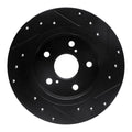R1 11-16 Scion TC Rear Left Drilled & Slotted Black Brake Rotor