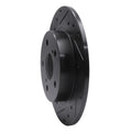 R1 11-16 Scion TC Rear Left Drilled & Slotted Black Brake Rotor