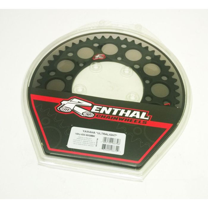 Renthal 99-24 Yam YZ125/X/G/ 250/F/X/450F/FX/ WR250-450F Rear Grooved Sprocket - Blk 520-50P Teeth