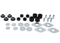 Body mount - bushing 12 Bushings 6 Tubes 4 Spacers 8 Washers Grease Install Guide
