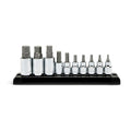 SET SKT HEX BIT SAE 3/8 & 1/2DR 10PC